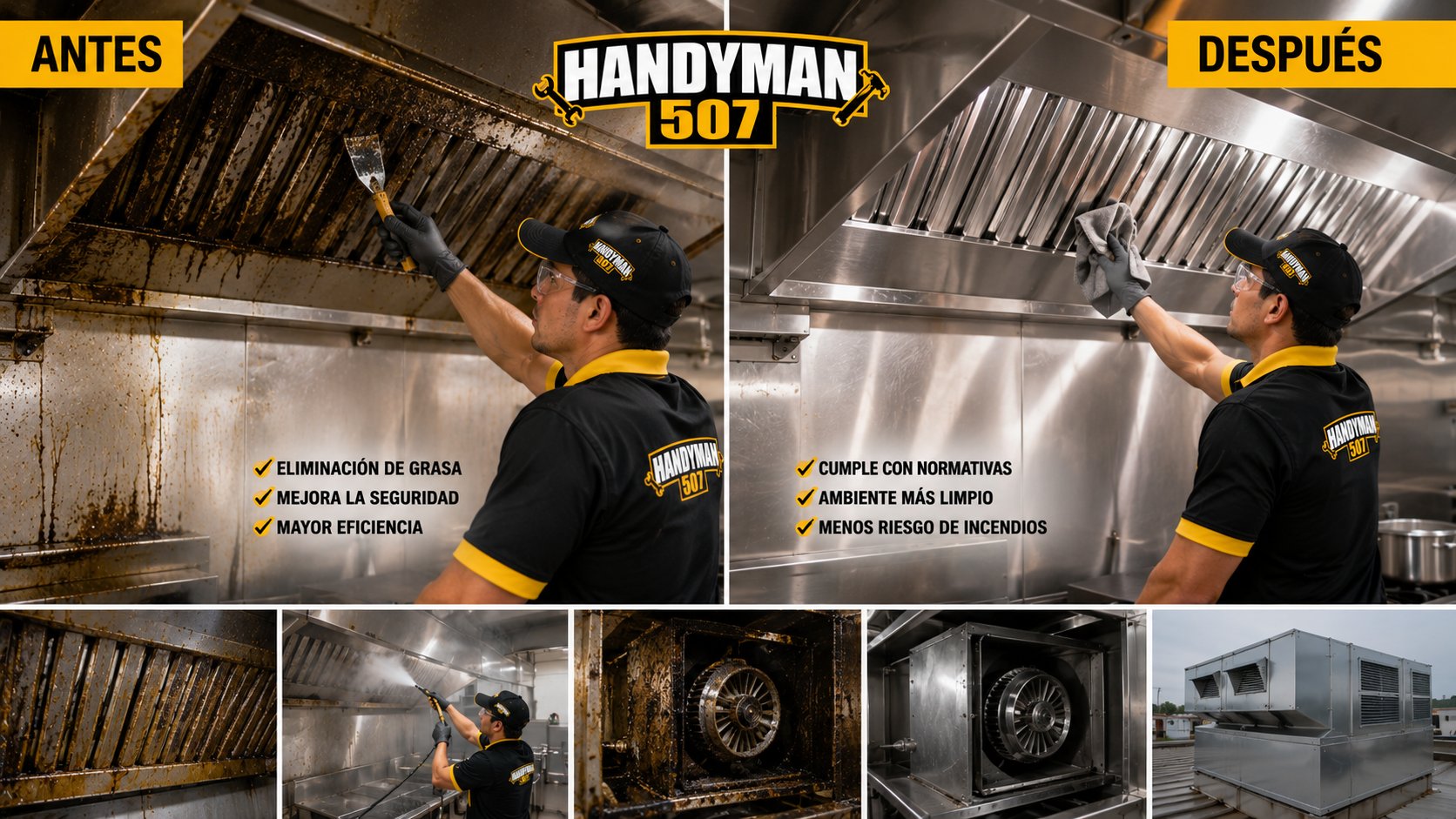 Limpieza de Extractores de Grasa Handyman 507